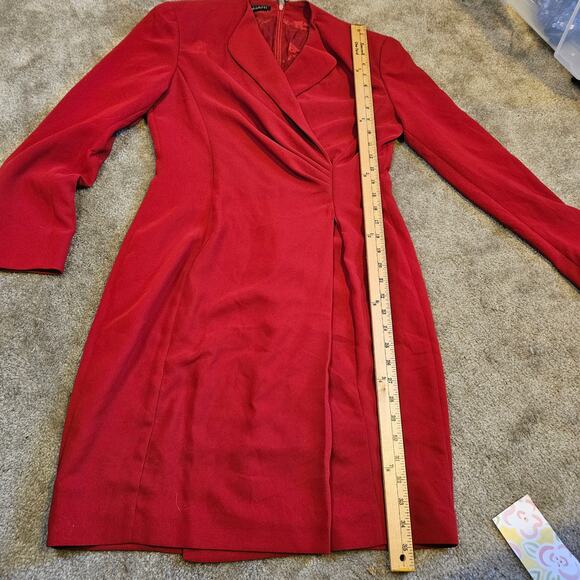 Tahari Size 8 Red Career Holiday Christmas Work Dress Professional Vintage Retro - Picture 9 of 10